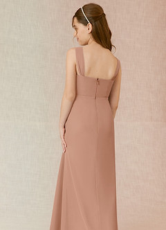 Azazie Denice Junior Champagne Rose A-Line Chiffon Dress image7