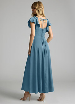 Azazie Bondi Bridesmaid Dresses Bermuda A-Line Ruched Stretch Satin Dress image2