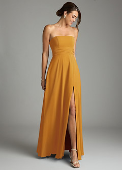 Azazie Tamira Suknie dla druhen Linia A Pofałdowany Szyfon Do ziemi Sukienka image2