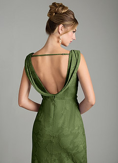 Azazie Kieryn Bridesmaid Dresses Olive Mermaid Pleated Floral Burnout Dress image8