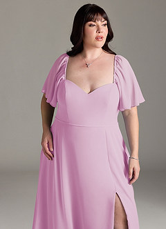Azazie Chloe Bridesmaid Dresses Candy Pink A-Line Sweetheart Neckline Chiffon Dress image12