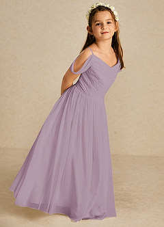Azazie Chelle Flower Girl Dresses Wisteria A-Line Pleated Chiffon Dress image5