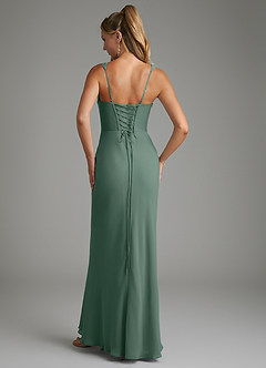 Azazie Asa Bridesmaid Dresses Sea Moss Sheath Corset Chiffon Dress image2