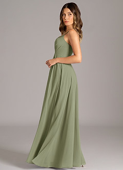Azazie Amani Bridesmaid Dresses Pistachio A-Line Pleated Chiffon Dress image3