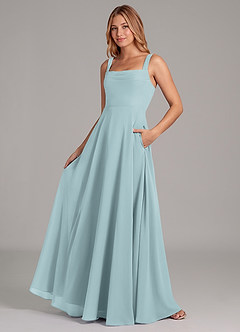 Azazie Shaude Bridesmaid Dresses Mist A-Line Pleated Chiffon Dress image4