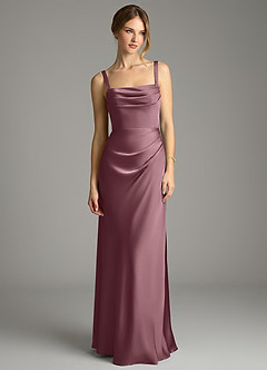 Azazie Alouette Bridesmaid Dresses Amethyst Mermaid Pleated Stretch Satin Dress image3