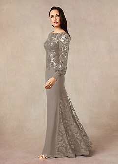 Azazie Caroline vestidos de madre de la novia Vestido de Gris Pardo de Encaje de Sirena con Lentejuela image2