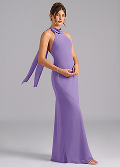 Azazie Velli Bridesmaid Dresses Tahiti Mermaid Bow Chiffon Dress image3