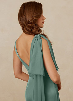 Christian Siriano Bridal for Azazie 1011 Bridesmaid Dresses Eucalyptus Mermaid Bow Stretch Satin Dress image10