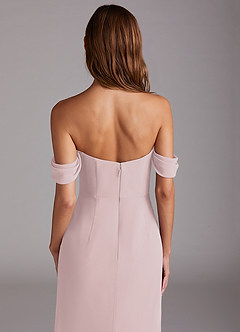 Azazie Saige Bridesmaid Dresses Blushing Pink A-Line Off the Shoulder Chiffon Convertible Dress image6