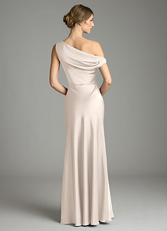 Azazie Emerson Bridesmaid Dresses White Alabaster Mermaid Off the Shoulder Stretch Satin Dress image8