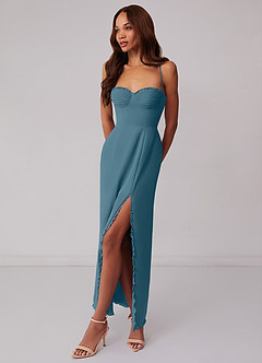 Barbie ♥ Azazie Bridesmaid Dresses Bermuda Sheath Corset Chiffon Dress image2