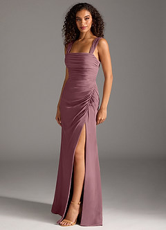 Azazie Jesaphine Bridesmaid Dresses Amethyst Sheath Bow Chiffon Dress image3