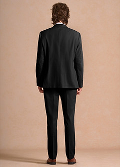 front Carter Sort 3-delt jakkesæt i bomuld og hørblanding