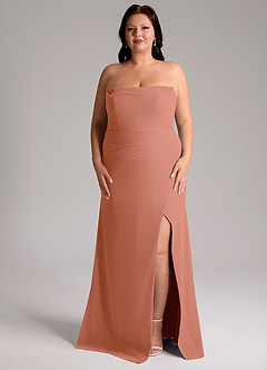 Azazie Leonis Bridesmaid Dresses MAI TAI Sheath Strapless Chiffon Convertible Dress image11