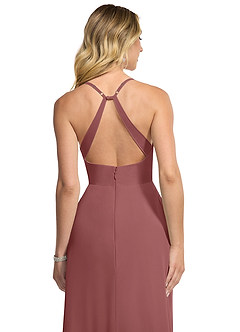 Azazie Davis Brautjungfernkleider A-Linie V-Hals Chiffon Kleid Amethyst image6