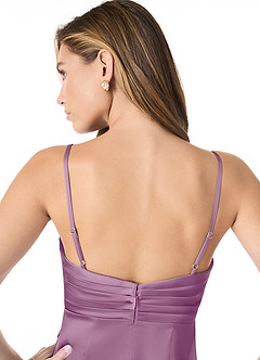 Azazie Linia Brautjungfernkleider Meerjungfrau-Linie Plissee Stretch-Satin Kleid Blauregen image5
