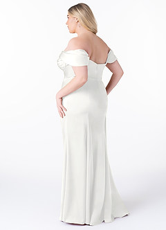 Azazie Amyra Šaty pre družičky Morská panna Z ramena Strečový satén Dĺžka podlahy Šaty image12