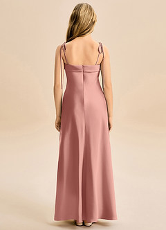 Azazie Willa Junior Rosette A-Line Bow Stretch Satin Dress image6