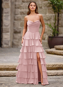 Rhythm Powder Pink Ruffled A-line Prom Dress image14
