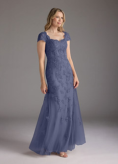 Azazie Marbella Mother of the Bride Dresses Stormy Mermaid Queen Anne Sequins Lace Dress image3