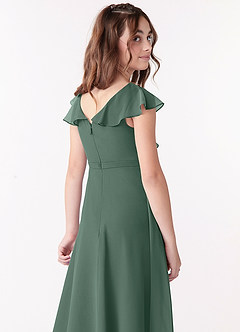 Azazie Posie Junior A-Linie Gestreift Chiffon Kleid Seemoos image3