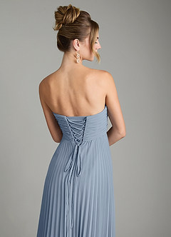 Azazie Tempest Bridesmaid Dresses Dusty Blue Empire Corset Chiffon Convertible Dress image9