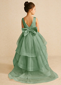 Azazie Pumpkin Flower Girl Dresses Matcha A-Line Convertible Tulle Dress image1