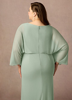 Azazie Ysabella Mother of the Bride Dresses Dusty Sage Mermaid Pleated Mesh Dress image6