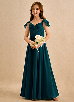 Azazie Meimei Girls Formal Flower Girl Klänningar Klä A-Line i Chiffong Plisserad image1