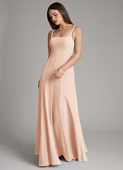 Azazie Nyla Bridesmaid Dresses English Rose A-Line Square Neckline Chiffon Dress image6