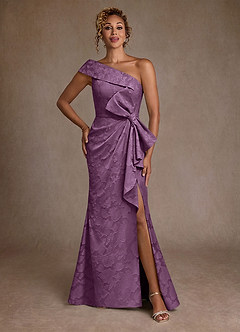 Azazie Hampton Mother of the Bride Dresses Wisteria Mermaid One Shoulder Floral Burnout Dress image1