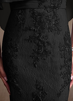 Azazie Amrita Mère de la mariée Robes Robe Sirène en Mousseline de soie Dentelle Noir image7