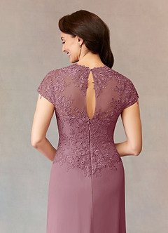 Azazie Junie Moeder van de bruid jurken A-Lijn Jurk van Chiffon Kant Vintage Mauve image6