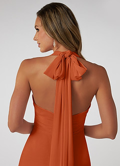 Azazie Fifi Bridesmaid Dresses Burnt Orange A-Line Strapless Chiffon Convertible Dress image4