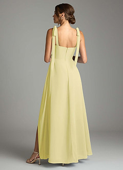 Azazie Debra Bridesmaid Dresses Lemon Sorbet A-Line with Pockets Chiffon Convertible Dress image10