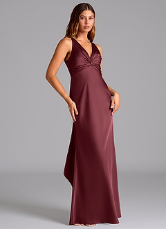 Azazie Hati Brudtärnklänningar Klä av Sjöjungfru i Stretch Satin Merlot image4