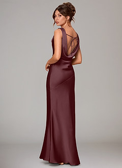 Azazie Rylina Bridesmaid Dresses Sangria Mermaid Stretch Satin Dress image4