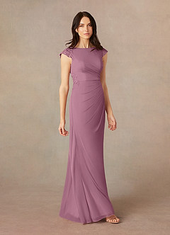 Azazie Janie Final Sale Vintage Mauve Mermaid Lace Dress image2