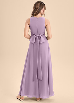 Azazie Lilenne Junior Abito A-Line in Chiffon Fiocco Glicine image2
