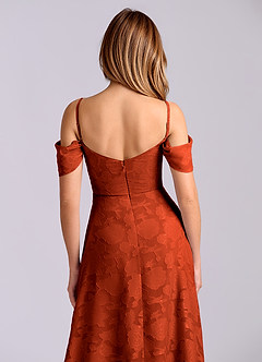 Azazie Marley Final Sale Black A-Line Off the Shoulder Floral Burnout Convertible Dress image2