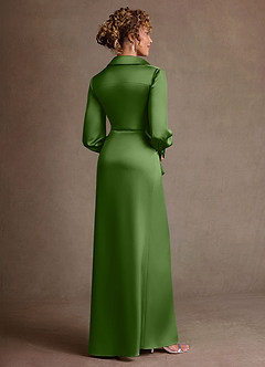 Azazie Jacinta Klänningar till brudens mor Klä Tubklänning i Stretch Satin Plisserad Basilika image3