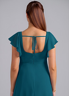 Azazie Bondi Maternity Bridesmaid Dresses A-Line Ruched Chiffon Floor-Length Dress image6