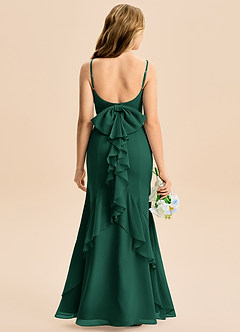 Azazie Lioren Junior Emerald Mermaid Bow Chiffon Dress image5