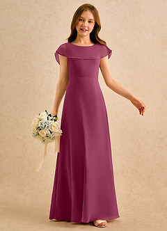Azazie Kittie Girls Formal Flower Girl Klänningar Klä A-Line i Chiffong image6