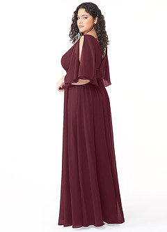 Azazie Temeka Bridesmaid Dresses Cabernet A-Line Ruched Chiffon Dress image10