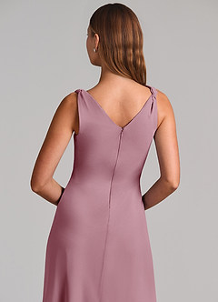Azazie Nerine Bridesmaid Dresses Vintage Mauve A-Line Pleated Chiffon Dress image7