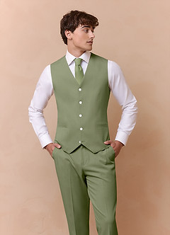 front James Pistachio Structured Stretch 3-piece suit