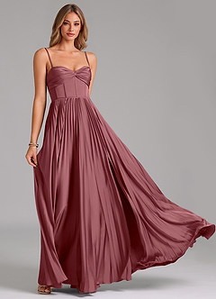 Azazie Tyla Bridesmaid Dresses Desert Rose A-Line Sweetheart Neckline Stretch Satin Dress image5