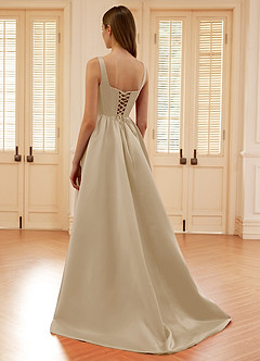 Blakellya Champagner A-Linien-Abendkleid mit Korsett und Stäbchen image7